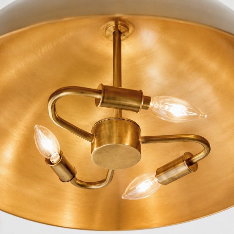 Deryn Farmhouse Brass Dome Pendant Light