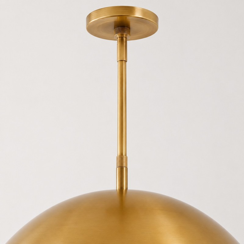 Deryn Farmhouse Brass Dome Pendant Light