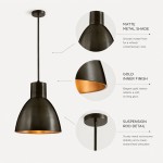 Kaelin Rustic Metal Dome Pendant Light