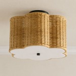 Tranquil Bohemian Style Flower Rattan Ceiling Light