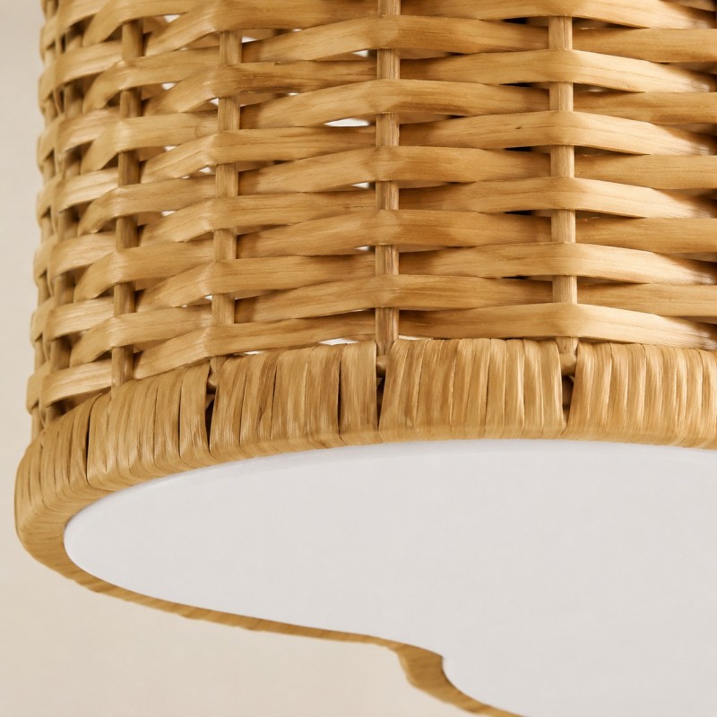 Tranquil Bohemian Style Flower Rattan Ceiling Light
