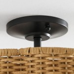 Tranquil Bohemian Style Flower Rattan Ceiling Light