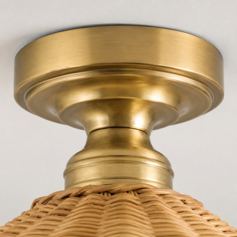Blisaa Farmhouse Conical Rattan Ceiling Light