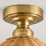 Blisaa Farmhouse Conical Rattan Ceiling Light