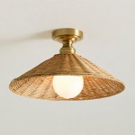 Blisaa Farmhouse Conical Rattan Ceiling Light