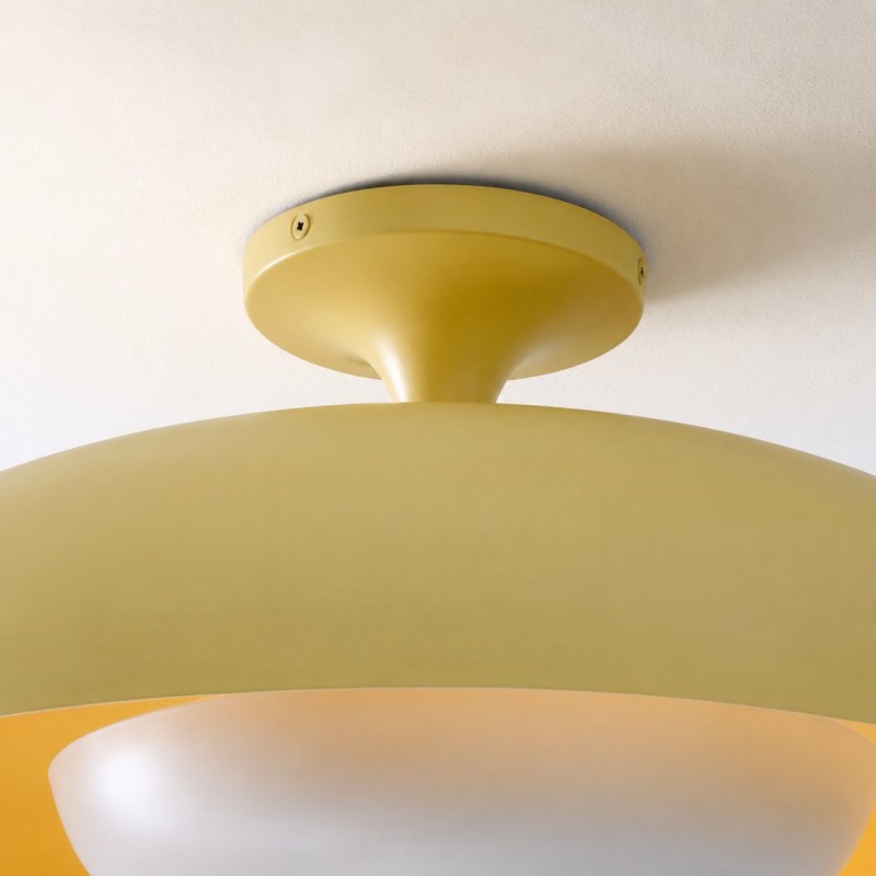 ‎Angelica Modern Yellow Metal Round Ceiling Light