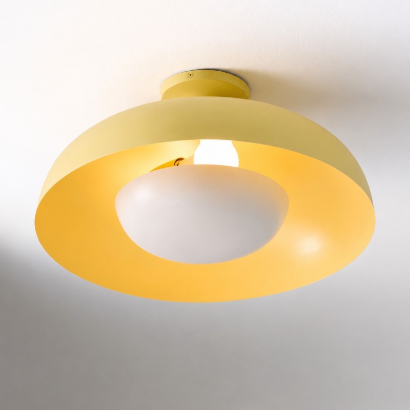 ‎Angelica Modern Yellow Metal Round Ceiling Light