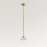 Brenna Modern Brass Cast Glass Dome Pendant Light