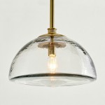 Brenna Modern Brass Cast Glass Dome Pendant Light