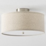 Beckham Minimalist Linen Drum Flush Mount Ceiling Light
