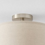 Beckham Minimalist Linen Drum Flush Mount Ceiling Light
