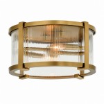 Gillen Vintage Ribbed Glass Drum Flush Mount Ceiling Light
