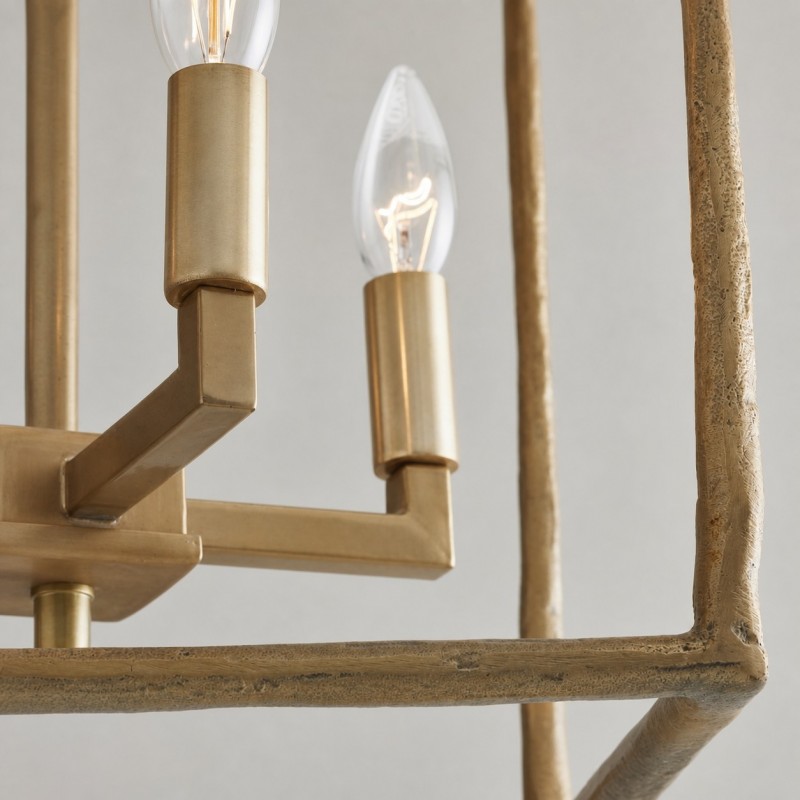 Burberry Industrial 4-Light Lantern Iron Pendant Light