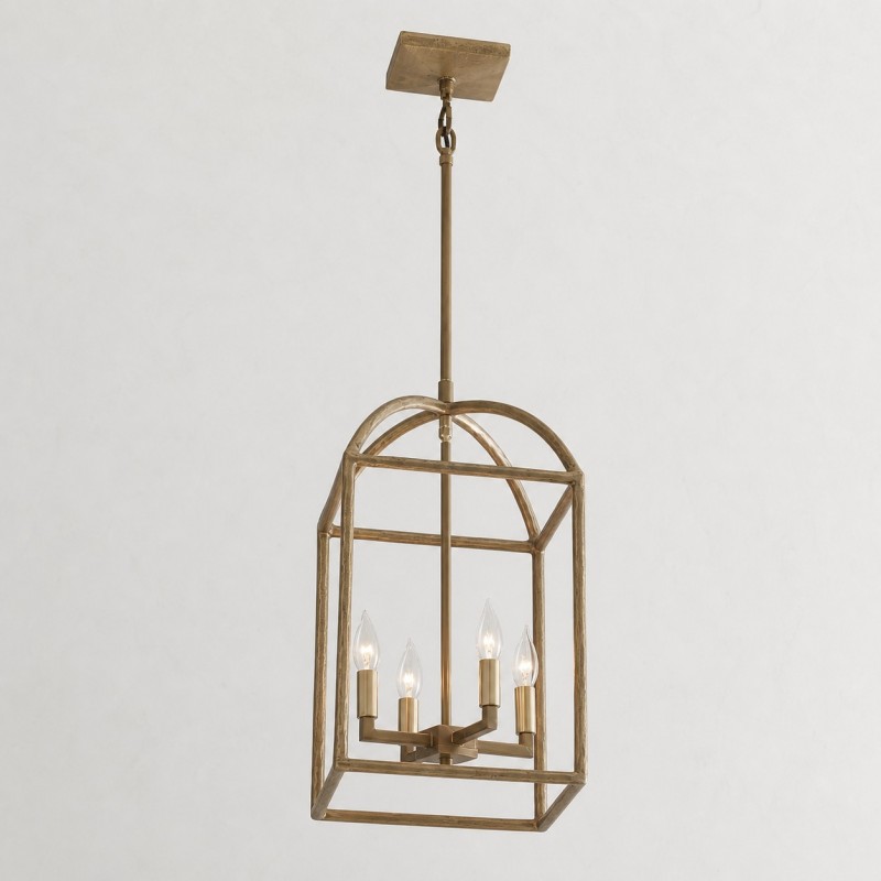 Burberry Industrial 4-Light Lantern Iron Pendant Light