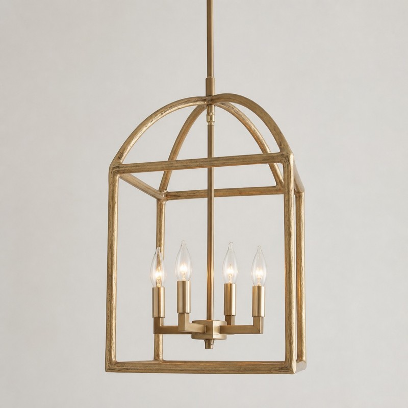 Burberry Industrial 4-Light Lantern Iron Pendant Light