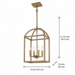 Burberry Industrial 4-Light Lantern Iron Pendant Light