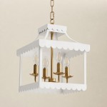Molly French Vintage 4-Light Scalloped Lantern Chandelier