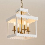 Molly French Vintage 4-Light Scalloped Lantern Chandelier