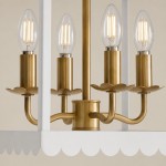 Molly French Vintage 4-Light Scalloped Lantern Chandelier