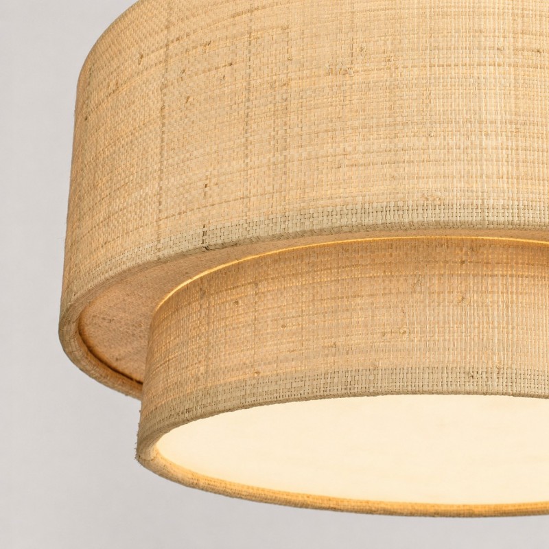 Orlaith Bohemian Rattan Tiered Drum Pendant Light