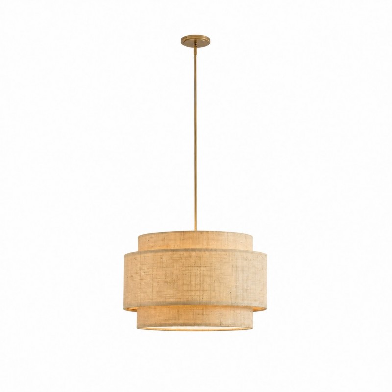 Orlaith Bohemian Rattan Tiered Drum Pendant Light