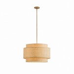 Orlaith Bohemian Rattan Tiered Drum Pendant Light