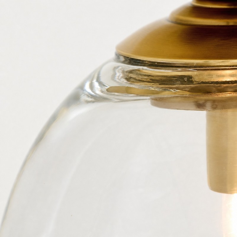 Brenna Modern Brass Cast Glass Dome Flush Mount & Wall Sconce