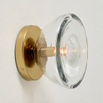 Brenna Modern Brass Cast Glass Dome Flush Mount & Wall Sconce
