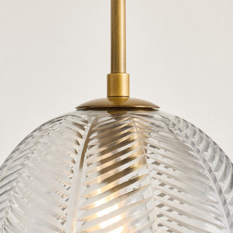 Danica Mid-Century  Glass Leaf Round Pendant Light
