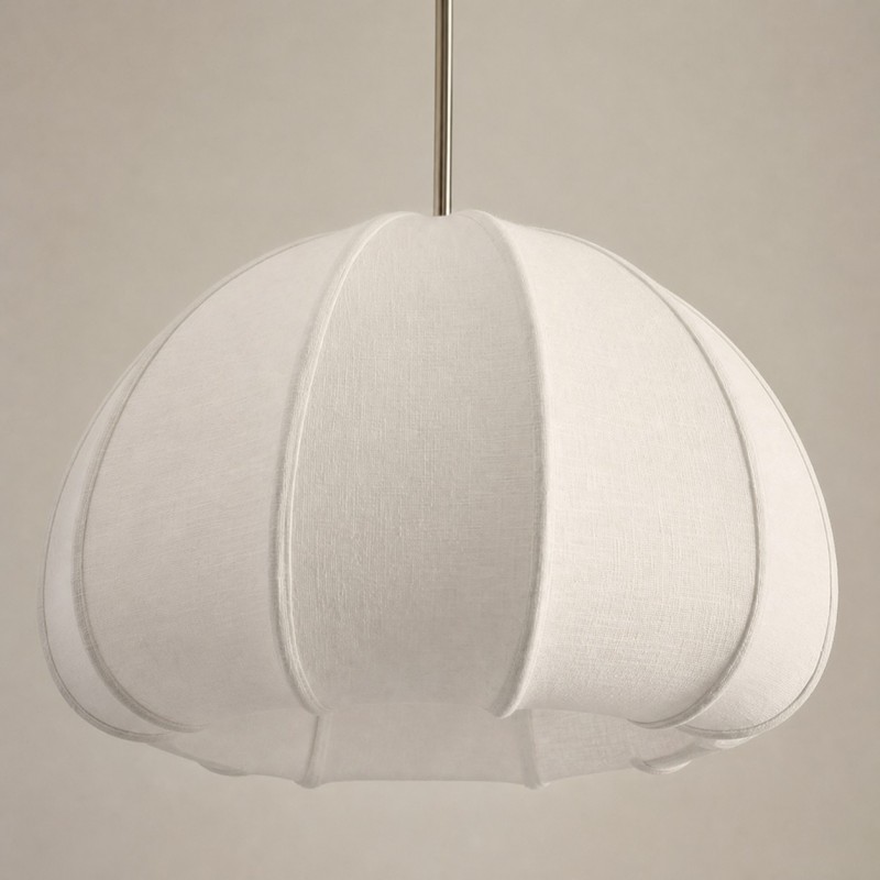 Vivienne Modern Scalloped Bubble Linen Pendant Light