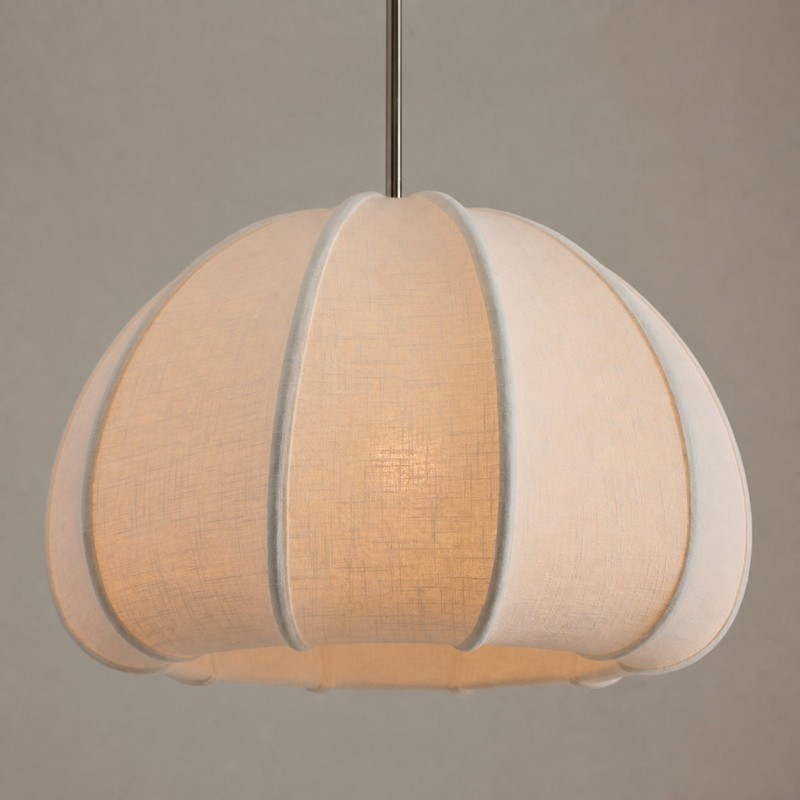 Vivienne Modern Scalloped Bubble Linen Pendant Light