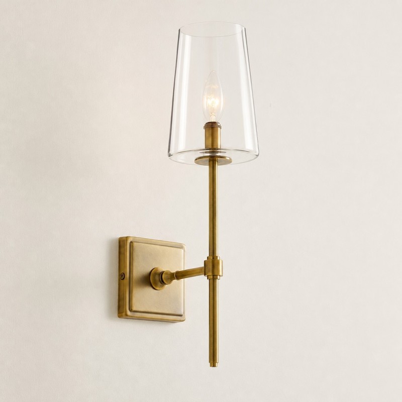 Murano Farmhouse Clear Glass Vanity Wall Sconce