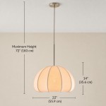 Vivienne Modern Scalloped Bubble Linen Pendant Light