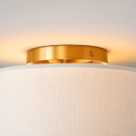 Joram White Linen Drum Ceiling Light