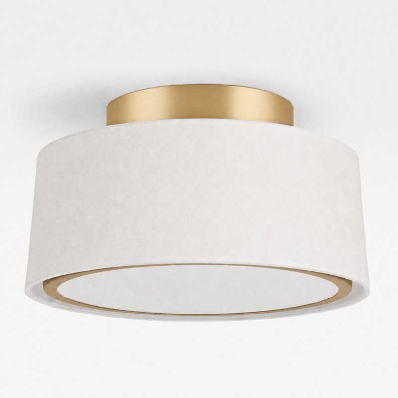 Zuri Farmhouse Drum Linen Ceiling Light