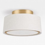 Zuri Farmhouse Drum Linen Ceiling Light