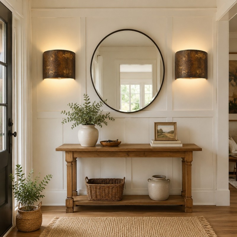 Sharon Industrial Textured Curve Brass Wall Light