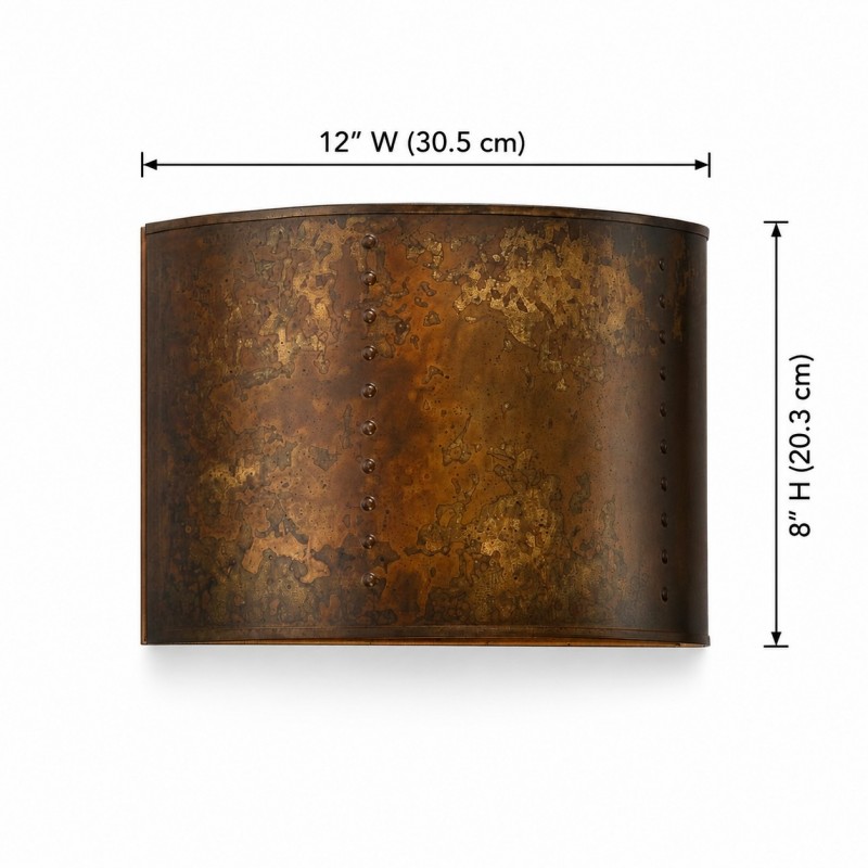 Sharon Industrial Textured Curve Brass Wall Light
