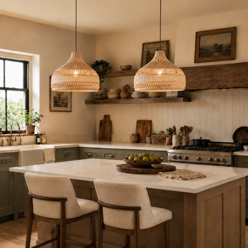 Wisteria Handmade Woven Rattan Pendant Light