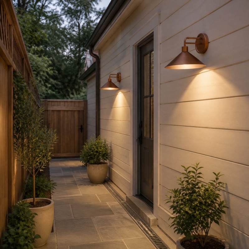 Kemp Industrial Black Brass Metal Indoor/Outdoor Wall Light