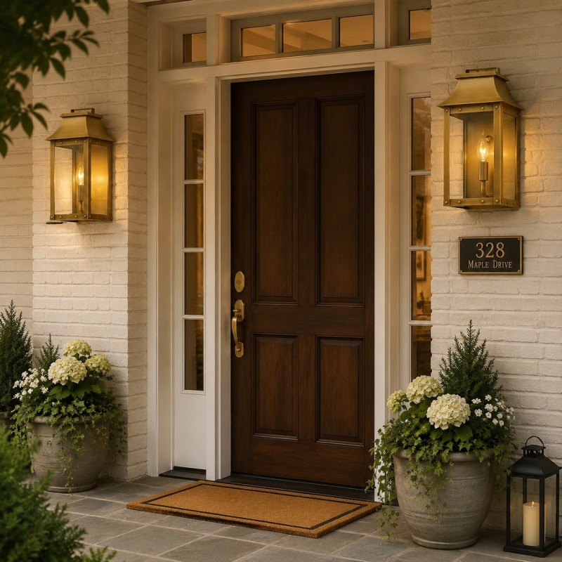 Montague Vintage Brass Outdoor Waterproof Wall Mounted Lantern Sconce