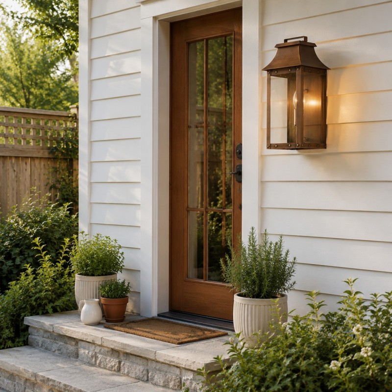 Montague Vintage Brass Outdoor Waterproof Wall Mounted Lantern Sconce