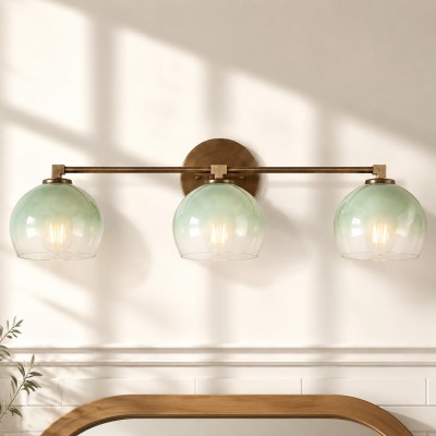 Conrad Vintage 3 Light Bellflower Glass Wall Sconce