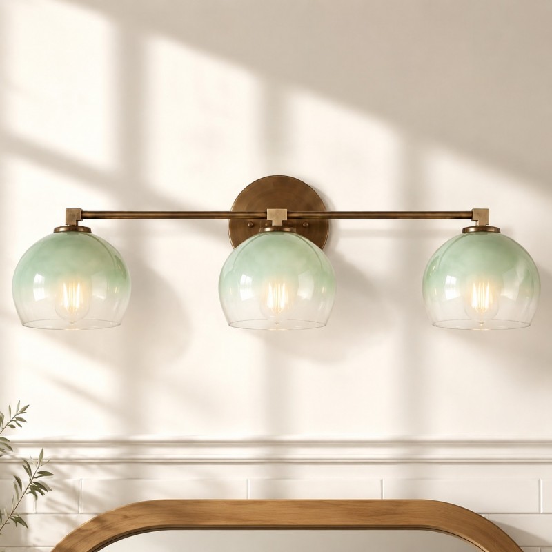 Conrad Vintage 3 Light Bellflower Glass Wall Sconce