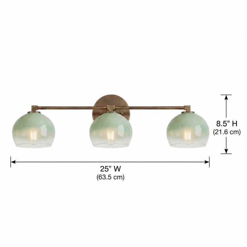 Conrad Vintage 3 Light Bellflower Glass Wall Sconce