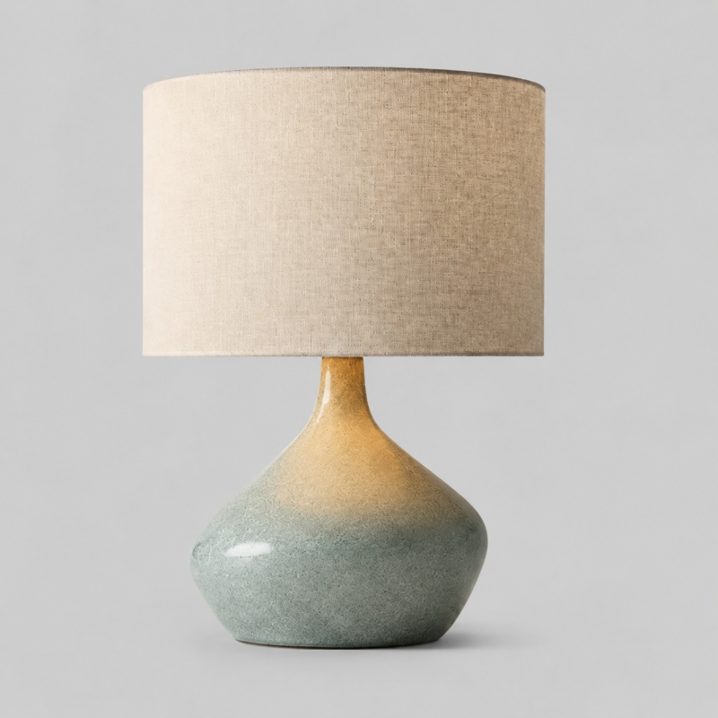 Daphne Vintage Ceramic Linen Shade Table Lamp