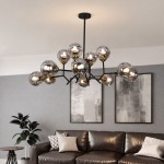 Breckett Modern Smoky Gray Glass Sputnik Chandelier
