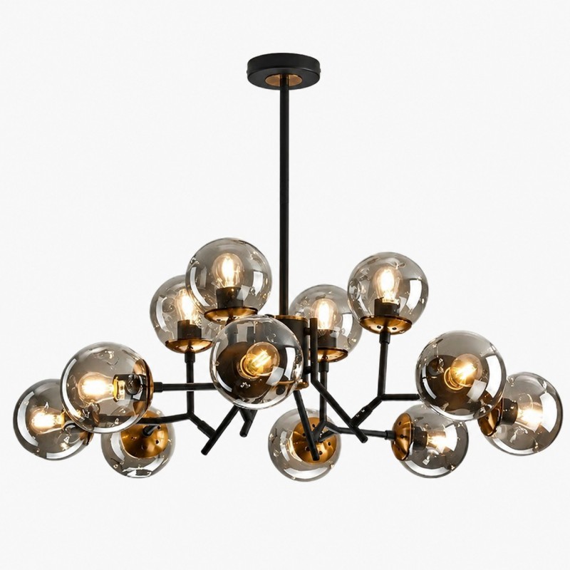 Breckett Modern Smoky Gray Glass Sputnik Chandelier