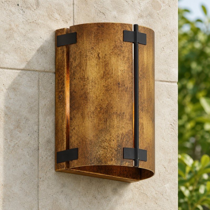 Zoe Industrial Rustic Bronze Cylindrical Metal Wall Sconce