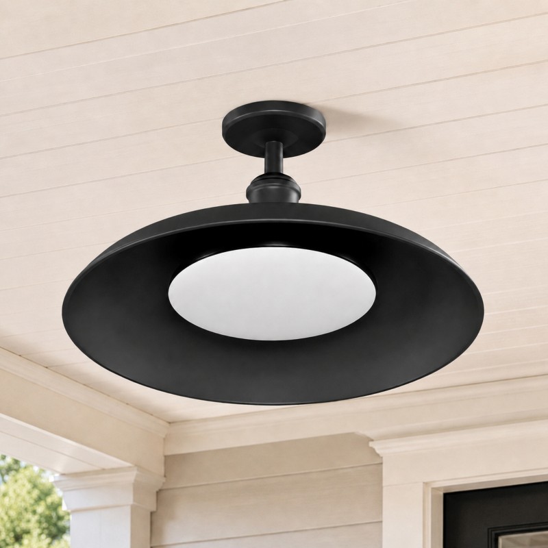 Khyler Scandinavian Carbonized Steel Round Waterproof Ceiling Light